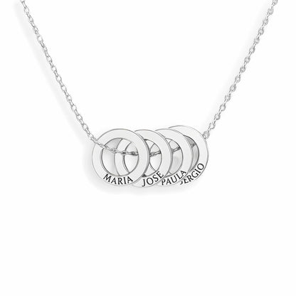 Collana con scatola di rose vere e cerchi intrecciati