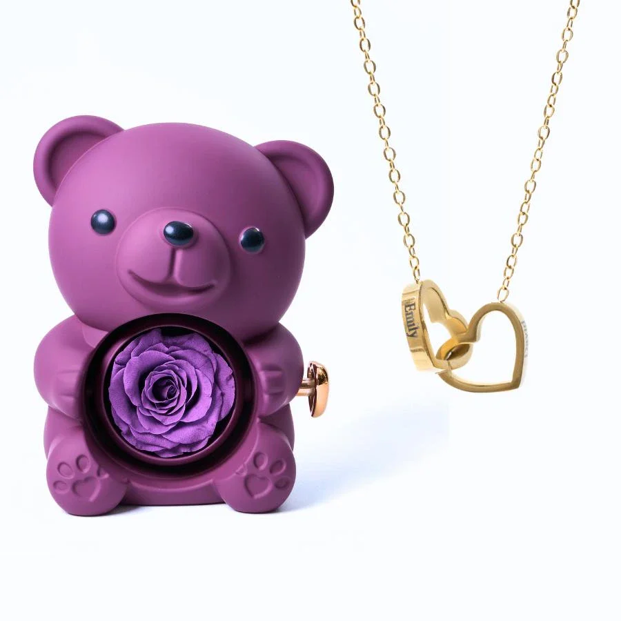 Eternal Bear & Personalized Necklace