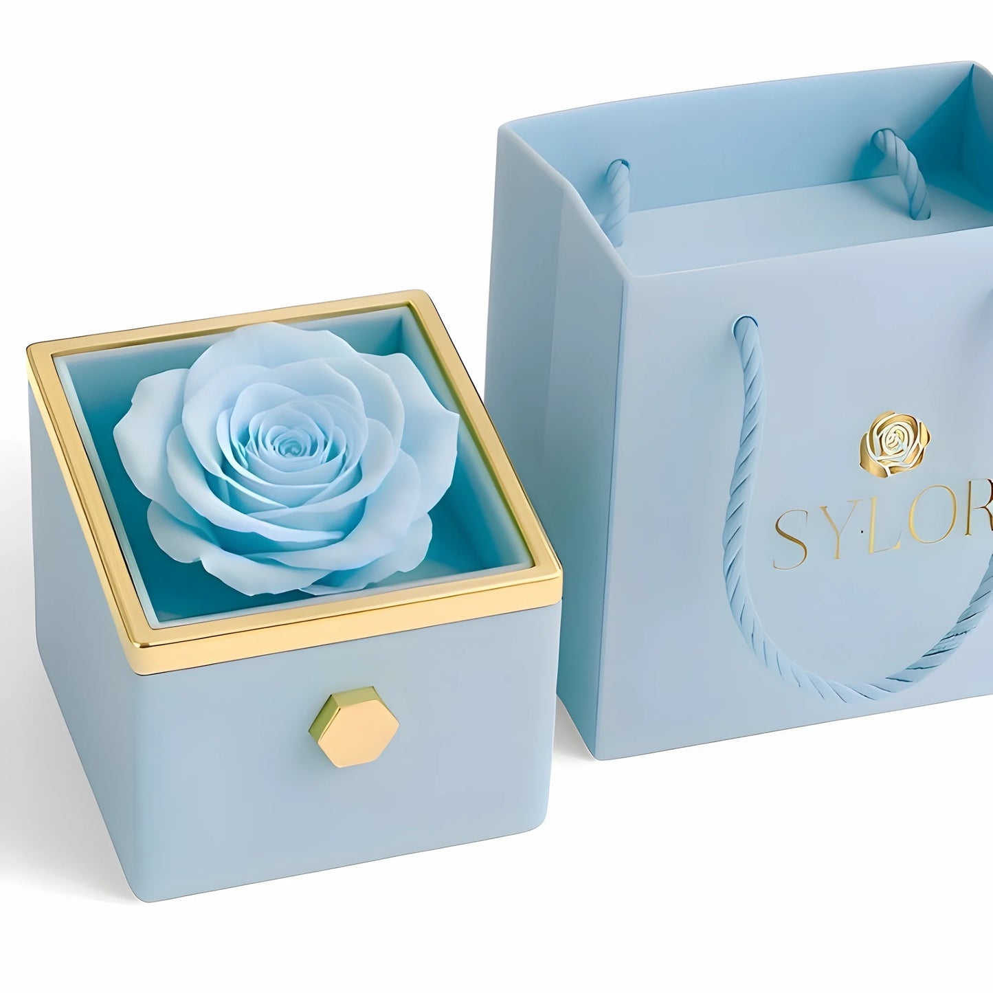 Boîte à roses véritables et bracelet Venchi