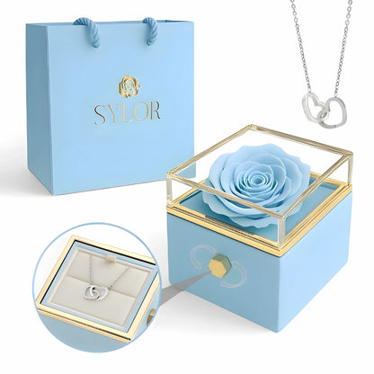 Real Rose Box & Personalized Necklace