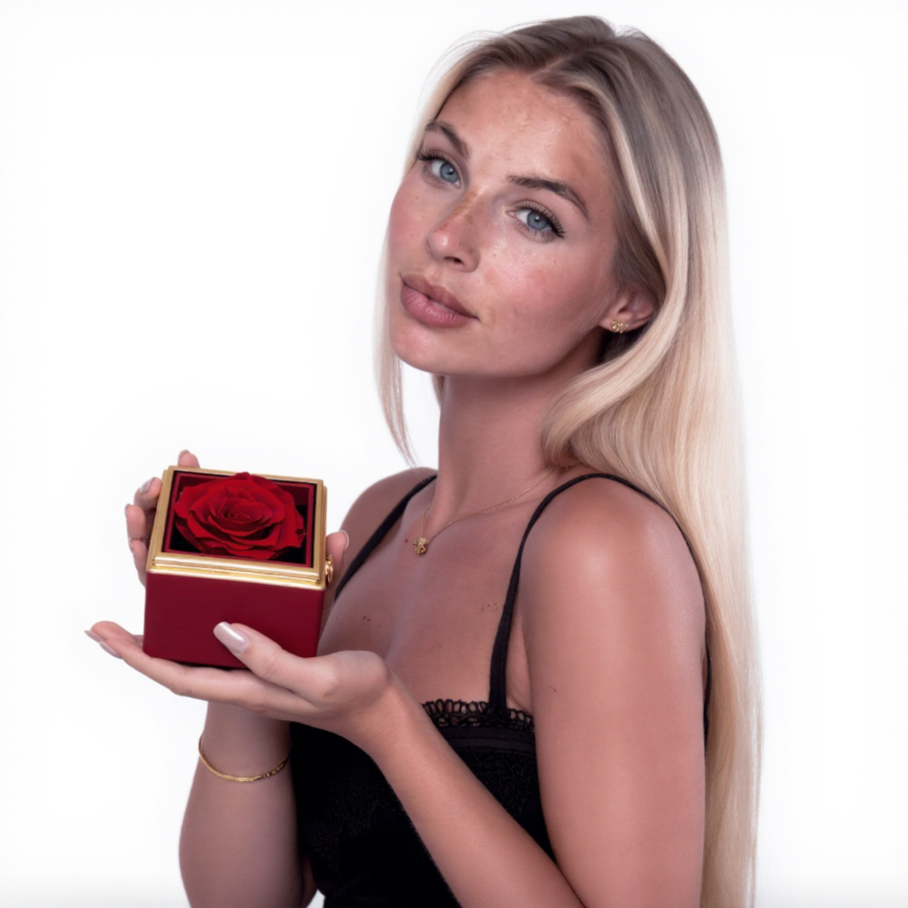 Real Rose Box & Personalized Necklace