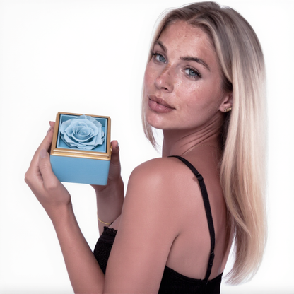 Real Rose Box & Personalized Necklace